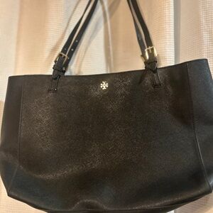 Tory Burch Black Tote with Gold Details